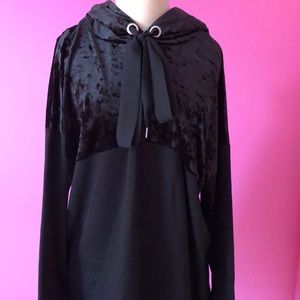 Cute Velvet insert sweatshirt dress